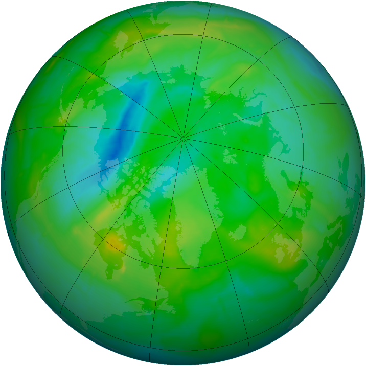 Arctic ozone map for 04 August 2010